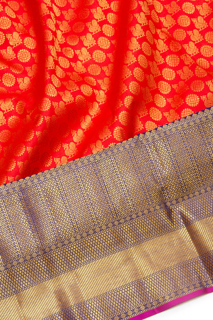 Kanchipuram Silk Brocade Red Saree