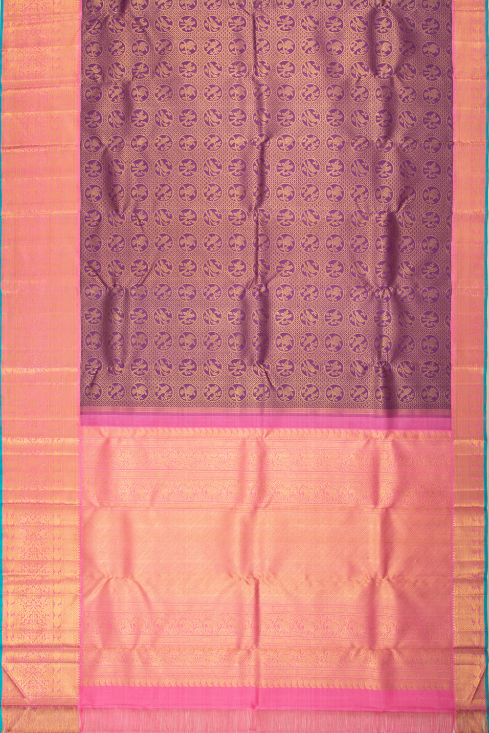 Kanchipuram Silk Brocade Purple Saree