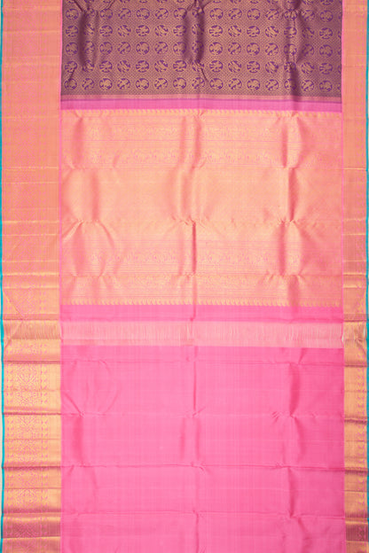 Kanchipuram Silk Brocade Purple Saree