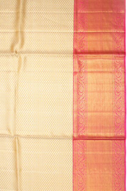 Kanchipuram Silk Tissue Brocade Gold Saree