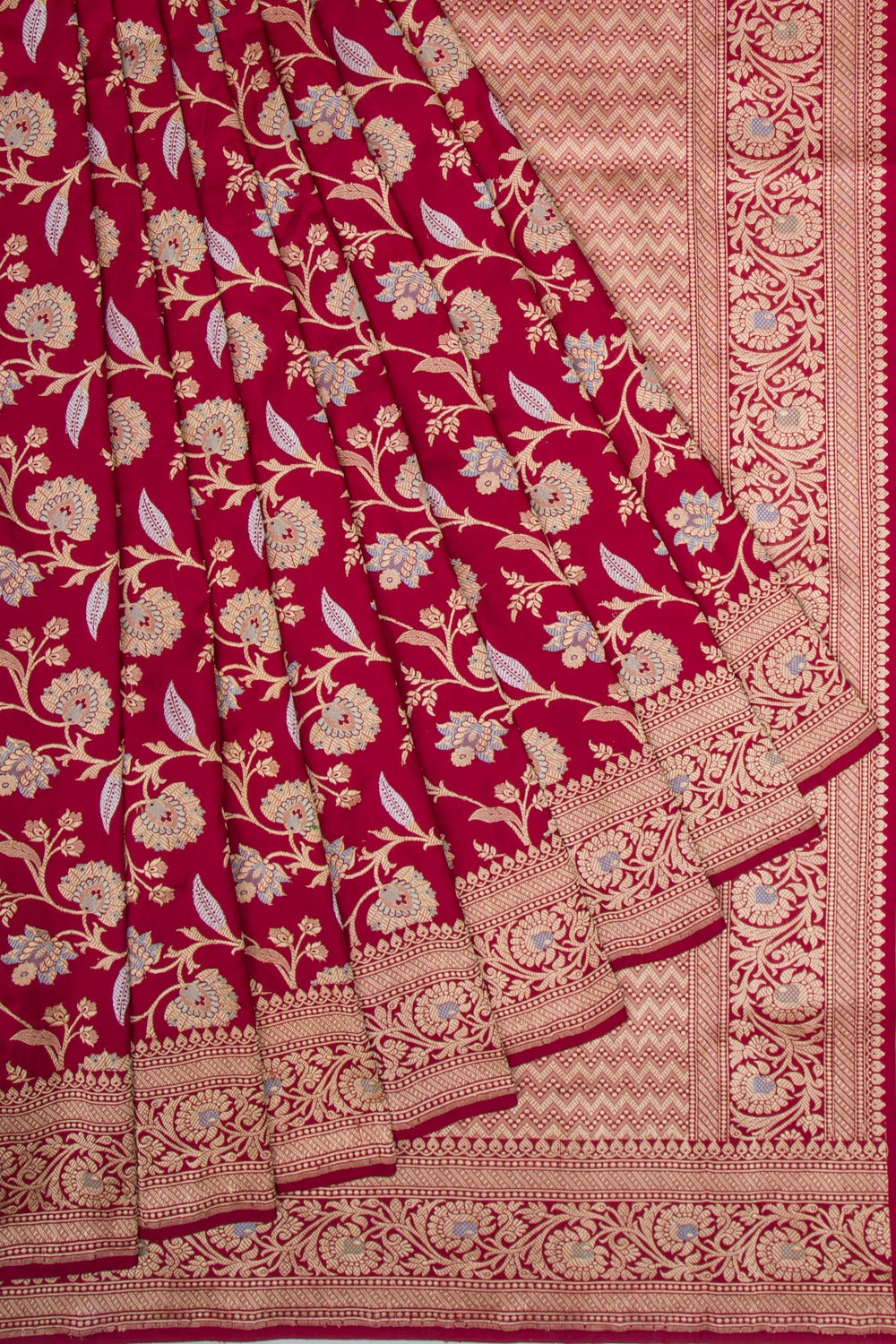 Banarasi Silk Kadwa Jaal Maroon Saree