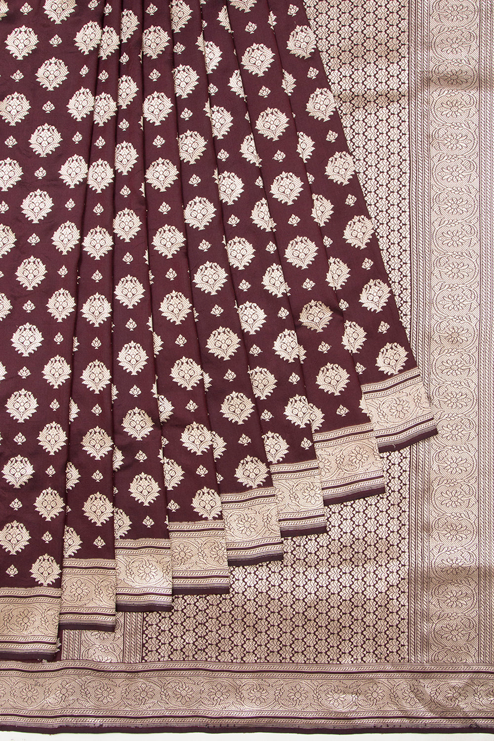 Banarasi Silk Brocade Coffee Brown Saree