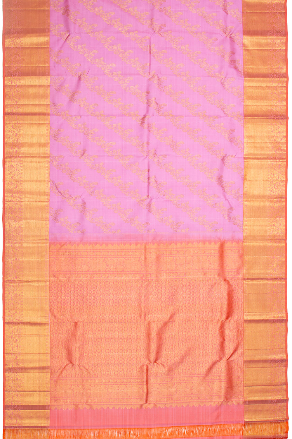 Kanchipuram Silk Leheriya Baby Pink Saree