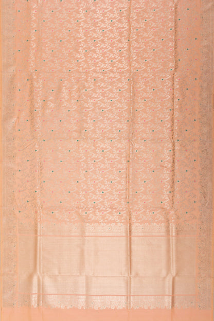 Banarasi Silk Kadwa Jaal Pastel Orange Saree