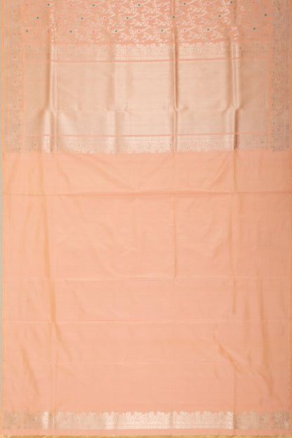 Banarasi Silk Kadwa Jaal Pastel Orange Saree DM