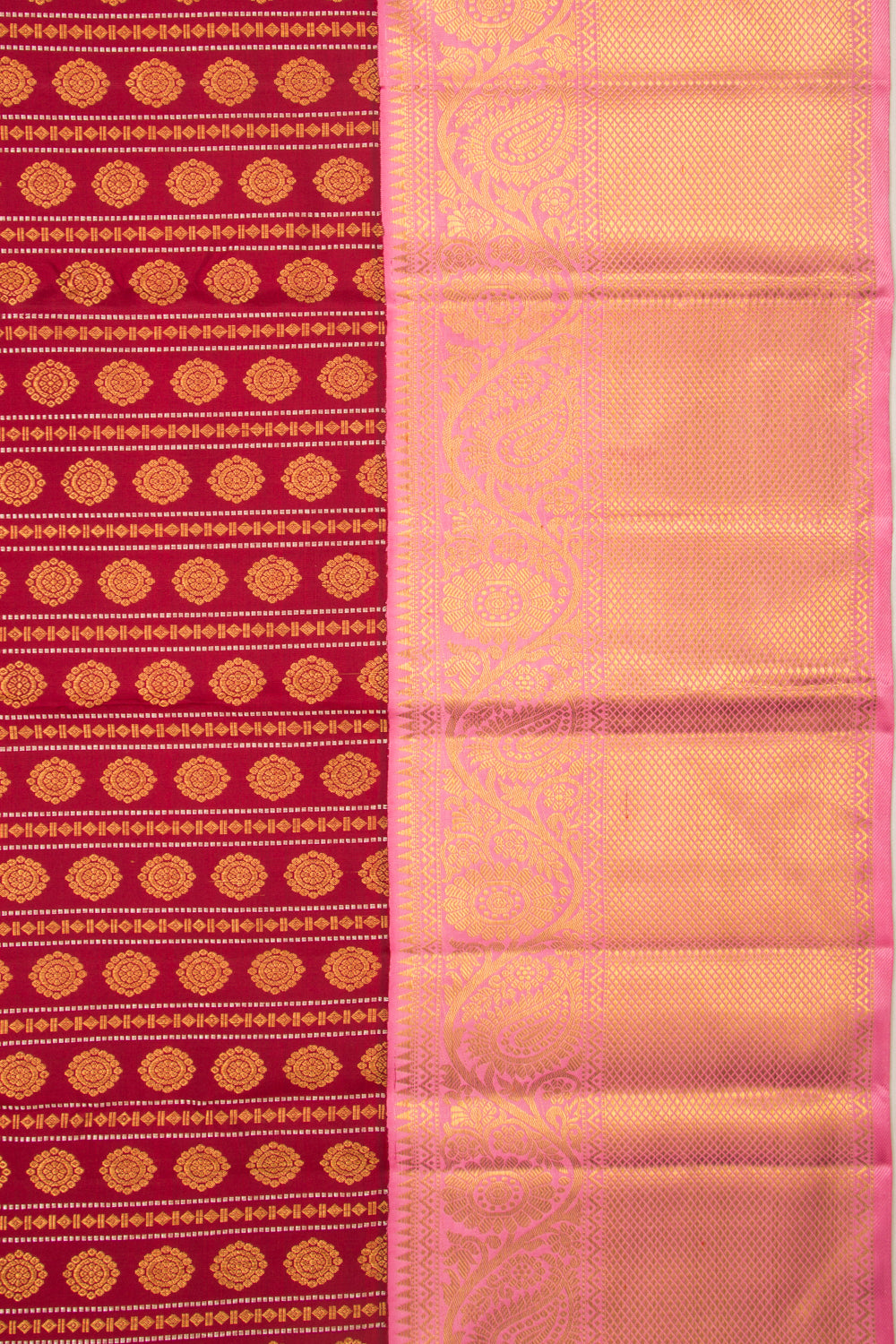 Kanchipuram Silk Brocade Maroon Saree