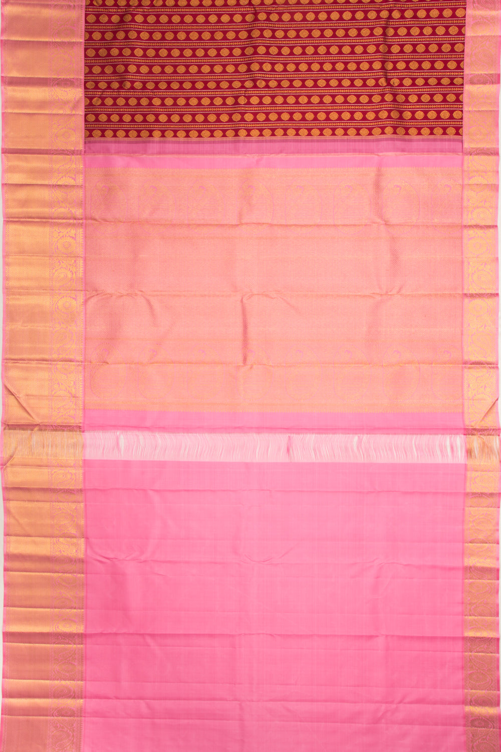 Kanchipuram Silk Brocade Maroon Saree