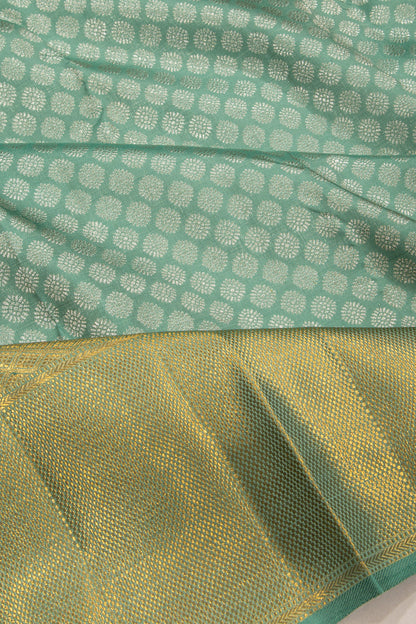 Kanchipuram Silk Brocade Sea Green Saree