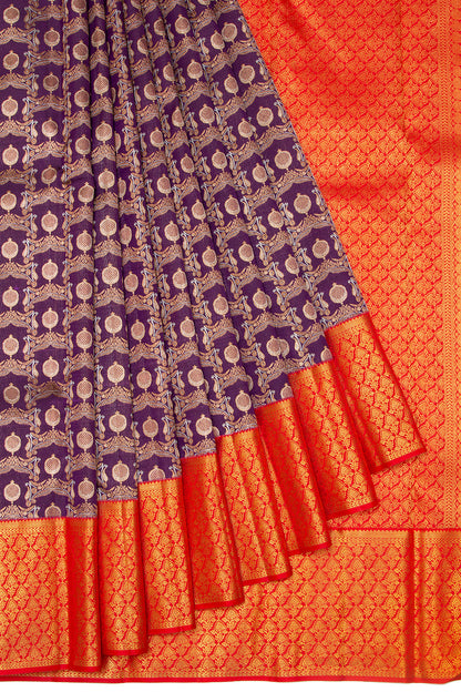 Kanchipuram Silk Brocade Purple Saree