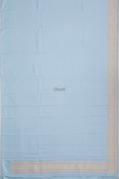 Banarasi Silk Plain Blue Dhoti With Kurta And Kanduva