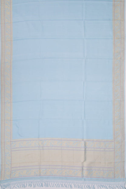 Banarasi Silk Plain Blue Dhoti With Kurta And Kanduva