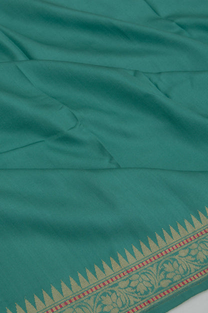 Banarasi Silk Plain Green Dhoti With Kurta And Kanduva