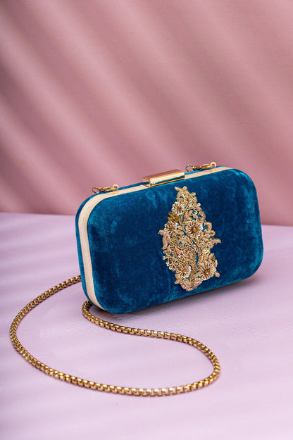 Zardosi Embroidery Clutch By Kankatala